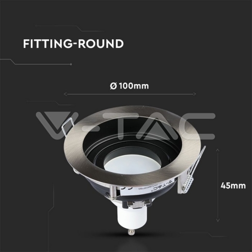 GU10 Housing Round Satin Nickel - 8