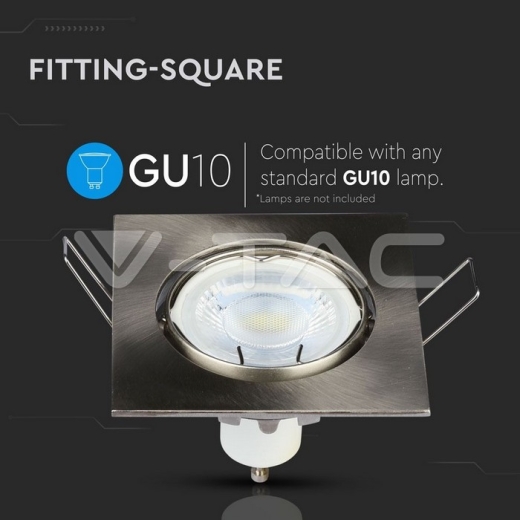 GU10 Housing Square Satin Nickel - 5