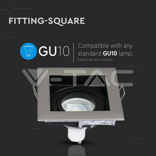 GU10 Housing Square Satin Nickel - 5