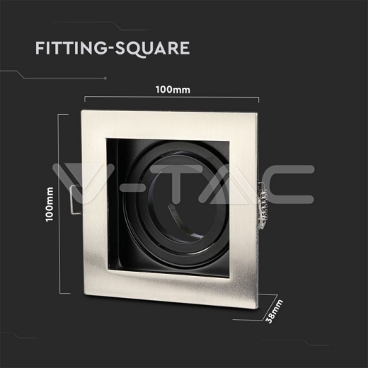 GU10 Housing Square Satin Nickel - 7