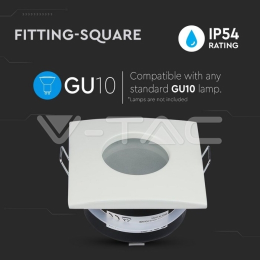 GU10 Soporte Cuadrado Blanco - 5