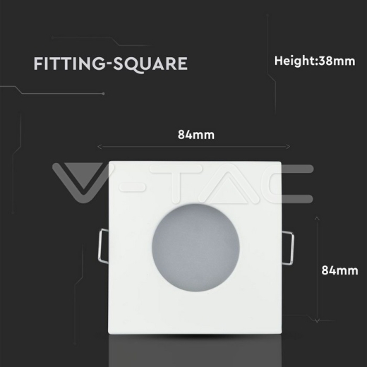 GU10 Soporte Cuadrado Blanco - 7