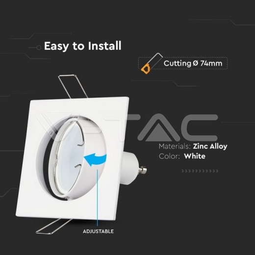 GU10 Housing Square White - 6