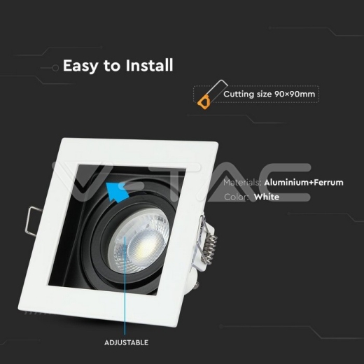 GU10 Housing Square White - 6