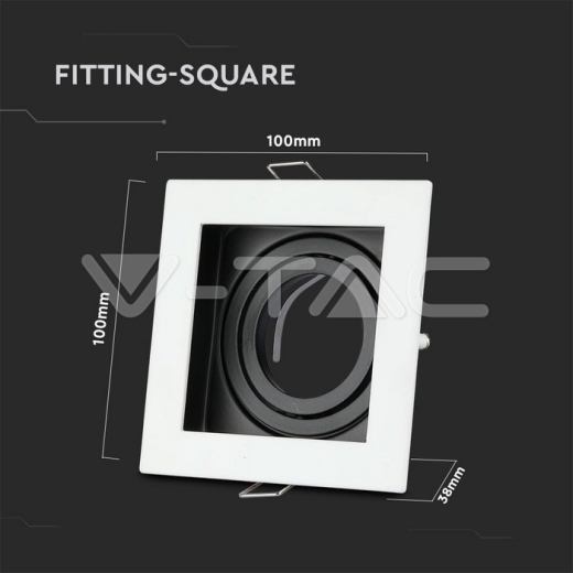 GU10 Housing Square White - 7