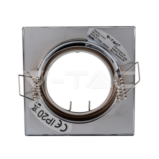 GU10 Spotlight Fitting Square Chome 2pcs/box - 4