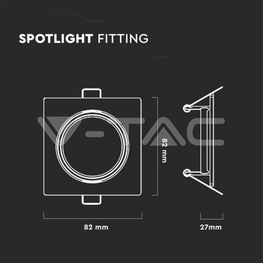 GU10 Spotlight Fitting Square Chome 2pcs/box - 8