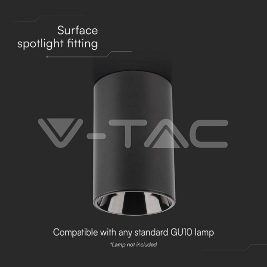 GU10 Surface Fitting Round Black Body - 2