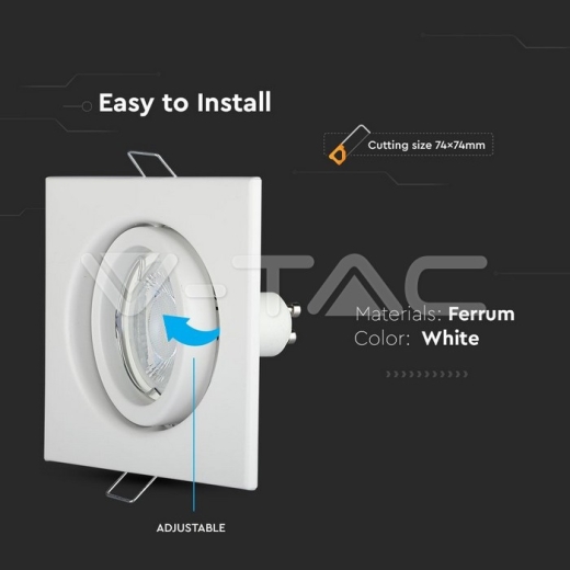 GU10 Housing Square White - 6