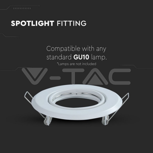 GU10 Round Spotlight Fitting White 2 pcs/box - 6