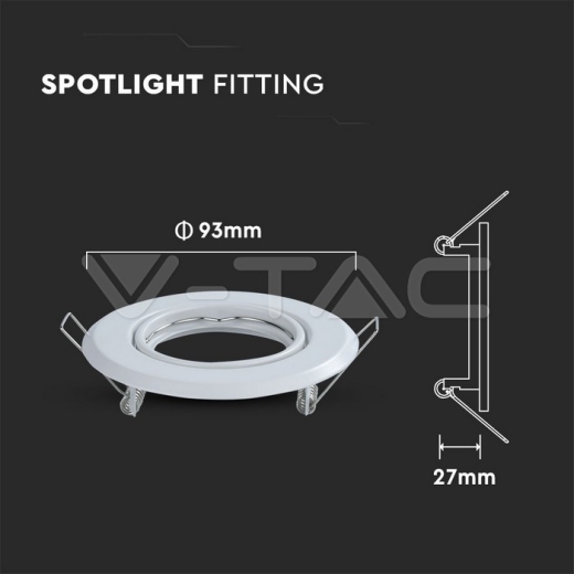 GU10 Round Spotlight Fitting White 2 pcs/box - 8