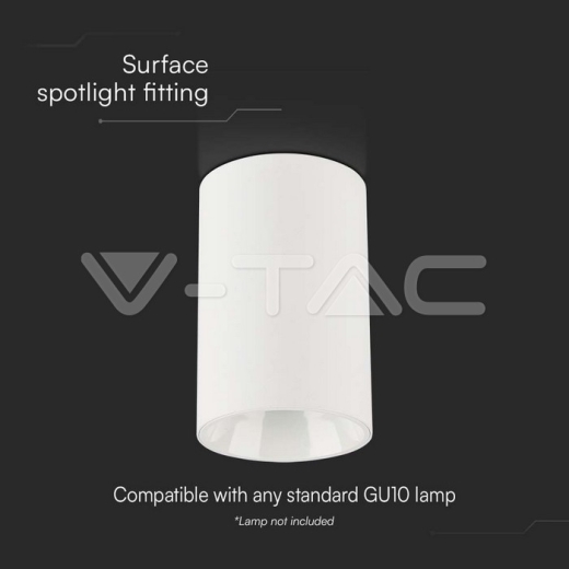 GU10 Surface Fitting Round White Body - 2