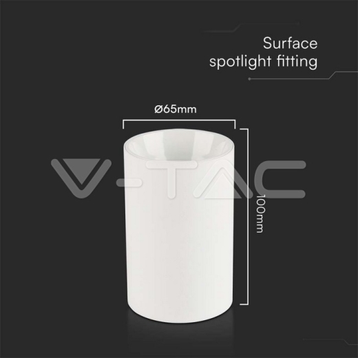GU10 Surface Fitting Round White Body - 3