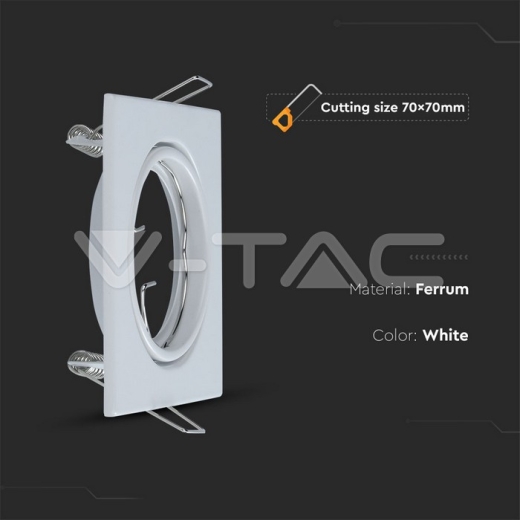 GU10 Spotlight Fitting Square White 2pcs/box - 6