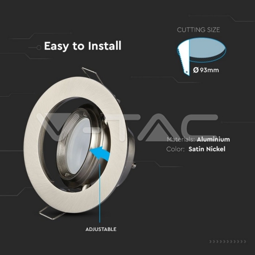 GU10 Ajustable Níquel Satinado - 6