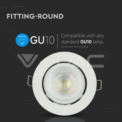 GU10 Zoom Fitting White - 5