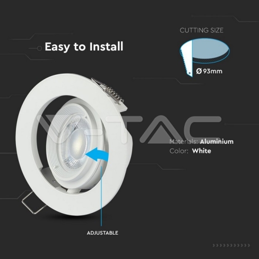 GU10 Zoom Fitting White - 6