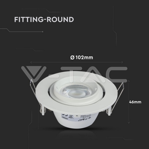 GU10 Zoom Fitting White - 7