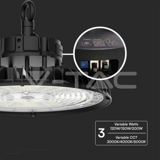 Campana LED 120W; 150W; 200W opcional y 3 en 1 (3000K; 4000K; 5000K) 160lm/W UFO - 6