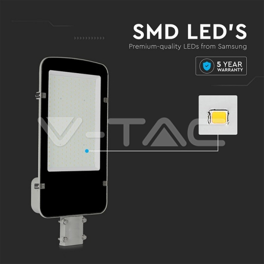 LED Street Light SAMSUNG Chip A++ 5 Years Warranty 150W Grey Body 4000K - 6