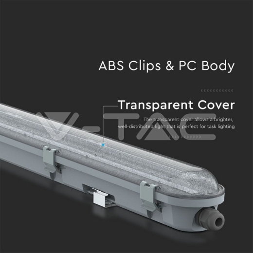 LED Waterproof Fitting M-Series 1200mm 36W 6400K Transparent 120 lm/W - 4