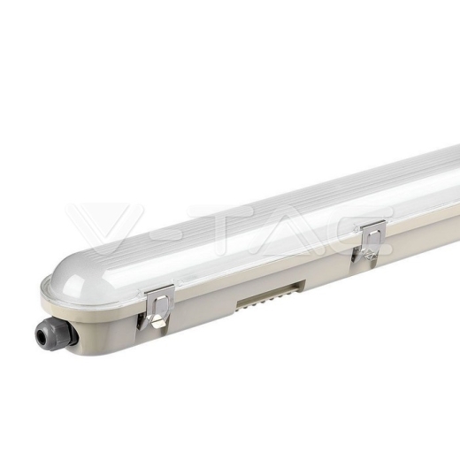 LED Waterproof Fitting M-Series 1500mm 48W 6400K Transparent SS Clip 120 lm/W - 4