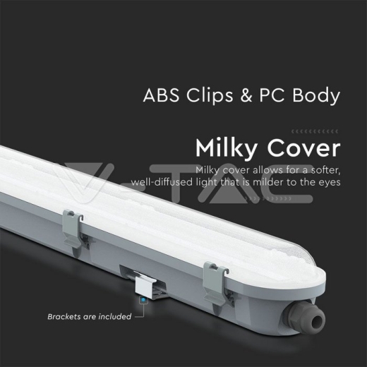 LED Waterproof Fitting M-Series SAMSUNG Chip 120cm 36W 6400K Milky Cover 120lm/W - 4