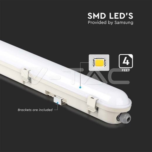 LED Waterproof Fitting SAMSUNG Chip 120cm 60W 4000K 120 lm/W - 2