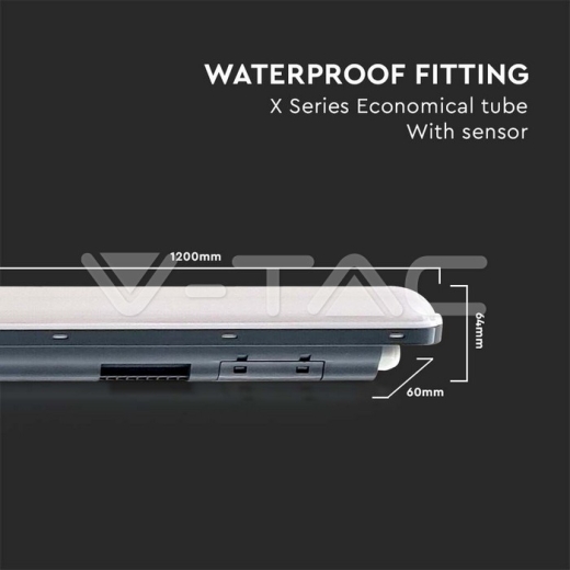 Luminaria LED Estanca X-SERIES 1200mm 36W 6400K 120lm/W Sensor - 8