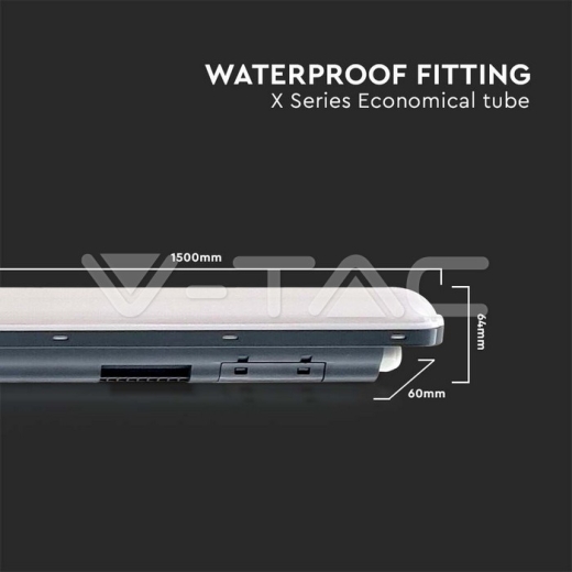 Luminaria Estanca LED SERIE X 1500mm 48W 6400K 120lm/W - 7