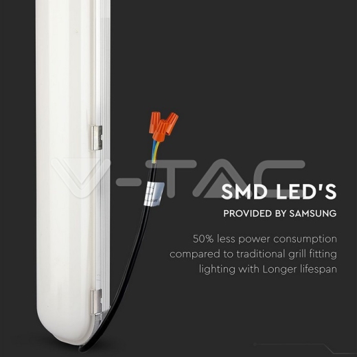 LED Waterproof Lamp SAMSUNG Chip 120cm 60W 6500K 120 lm/W - 9