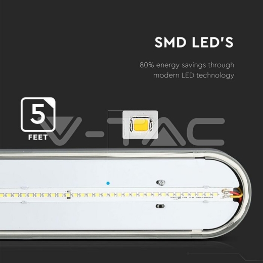 LED Waterproof Lamp PC/PC 1500mm 48W Natural White - 8