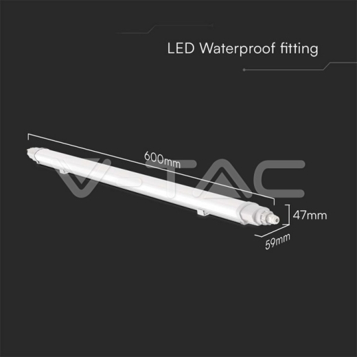 LED Waterproof Lamp L-SERIES 600mm 18W 4000K Linkable - 8