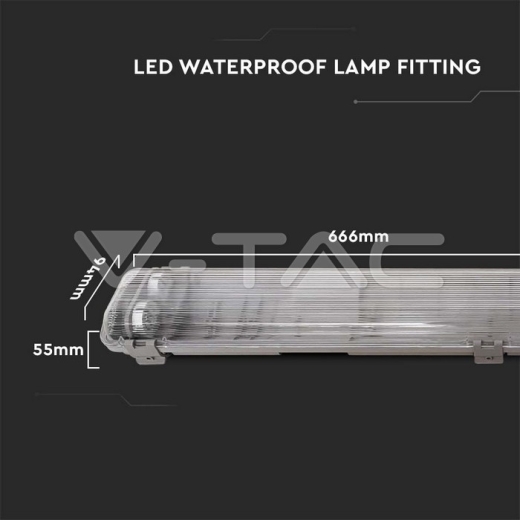 Pantalla Estanca T8 2 x 60cm Cierre Hermético IP65 - 6