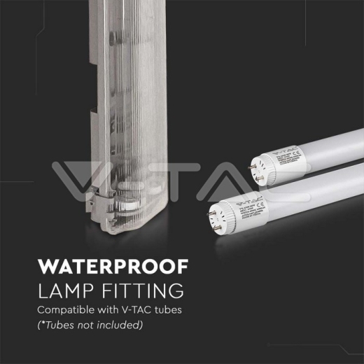 Waterproof Fitting T8 2 x 150cm Hermetic seal IP65 - 2