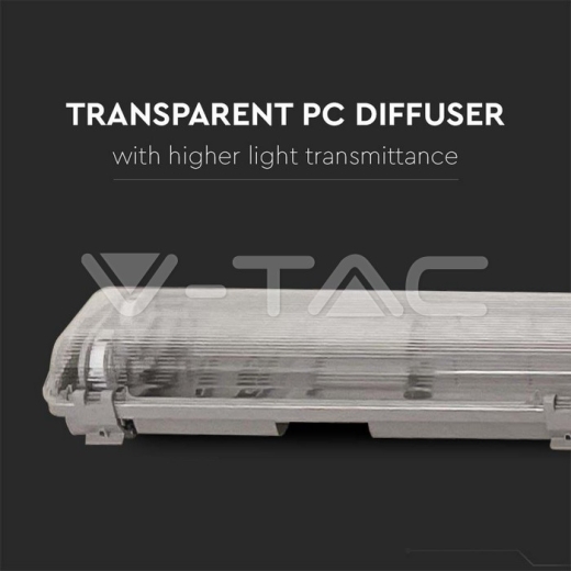 Waterproof Fitting T8 2 x 150cm Hermetic seal IP65 - 3