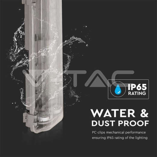 Waterproof Fitting T8 2 x 150cm Metal Hermetic seal IP65 - 4