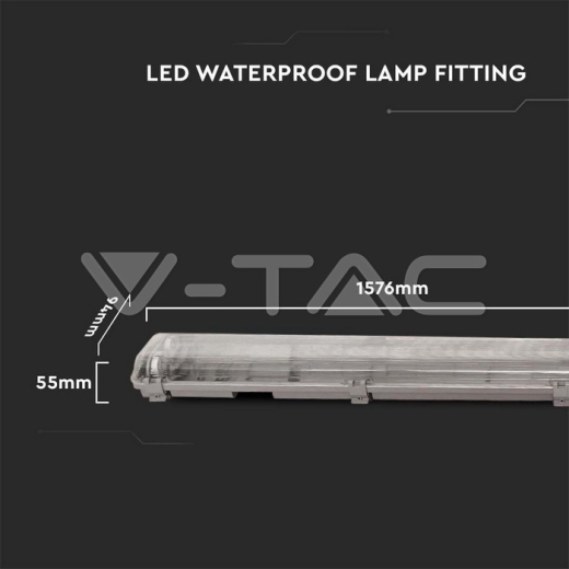 Waterproof Fitting T8 2 x 150cm Metal Hermetic seal IP65 - 6