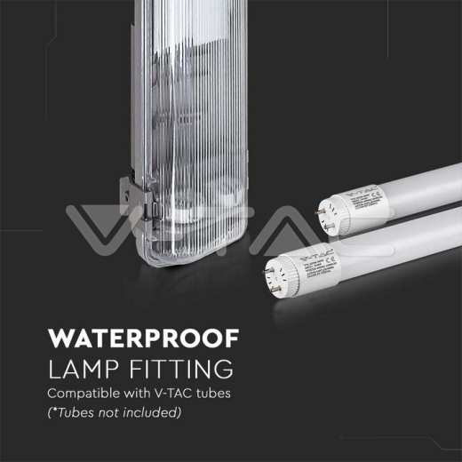 Waterproof Fitting T8 2 x 60cm Metal Hermetic seal IP65 - 2