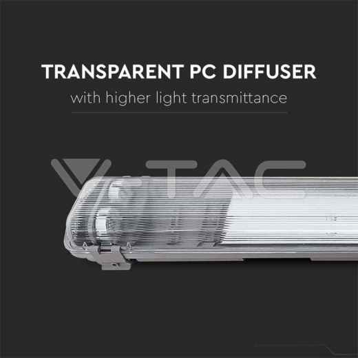 Waterproof Fitting T8 2 x 60cm Metal Hermetic seal IP65 - 3