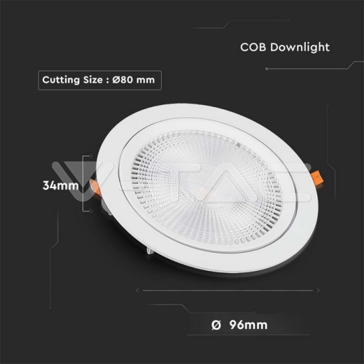 10W LED Downlight SAMSUNG Chip 6400K - 7