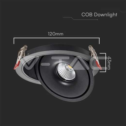 Downlight LED COB 12W 3 en 1 Cuerpo Negro - 7