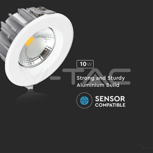 10W LED COB Downlight Round A++ 120 lm/Watt White - 8