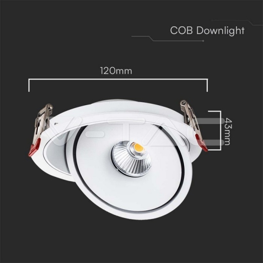 Downlight LED COB 12W 3 en 1 Cuerpo Blanco - 7
