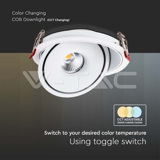 Downlight LED COB 30W 3 en 1 Cuerpo Blanco - 6