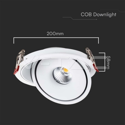 Downlight LED COB 30W 3 en 1 Cuerpo Blanco - 7