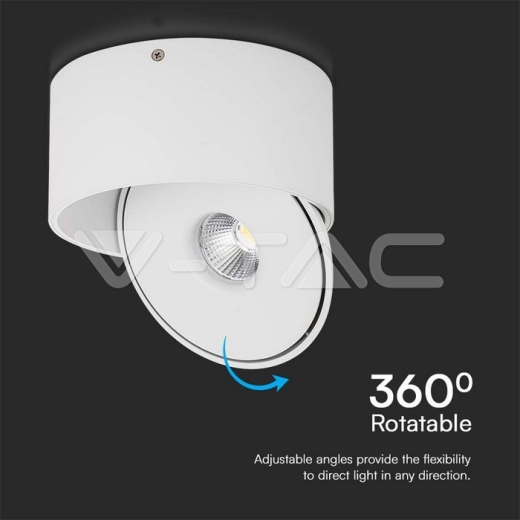 Downlight LED de Superficie COB 20W 3 en 1 Cuerpo Blanco - 4