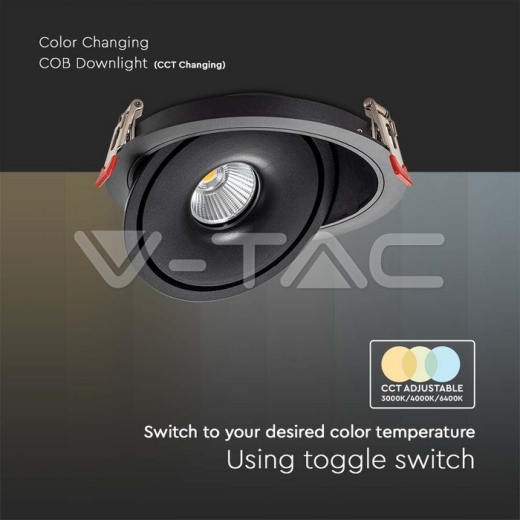 Downlight LED COB 30W 3 en 1 Cuerpo Negro - 6