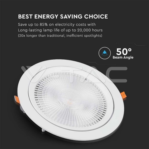 30W LED Downlight SAMSUNG Chip 6400K - 6