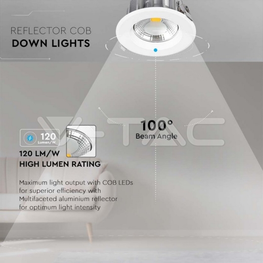 Downlight de LED 40W COB A++ 120lm/W 4500K - 9